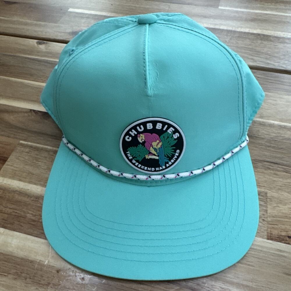 Chubbies The Weekend Has Arrived Rope Green Patch Snapback Nylon Hat Cap Parrot